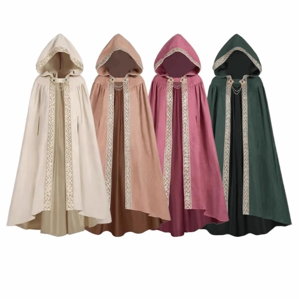 Pastoral Ribbon Edge Halloween Cloak Fantasy Cosplay Costume Retro Hooded Cape Drama