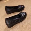 Осень Новые Кожаные Туфли для Мамы Среднего Возраста Мягкая Подошва Нескользящие Универсальные Легкие Одинарные Туфли Удобные Простые Плоские Женские Туфли