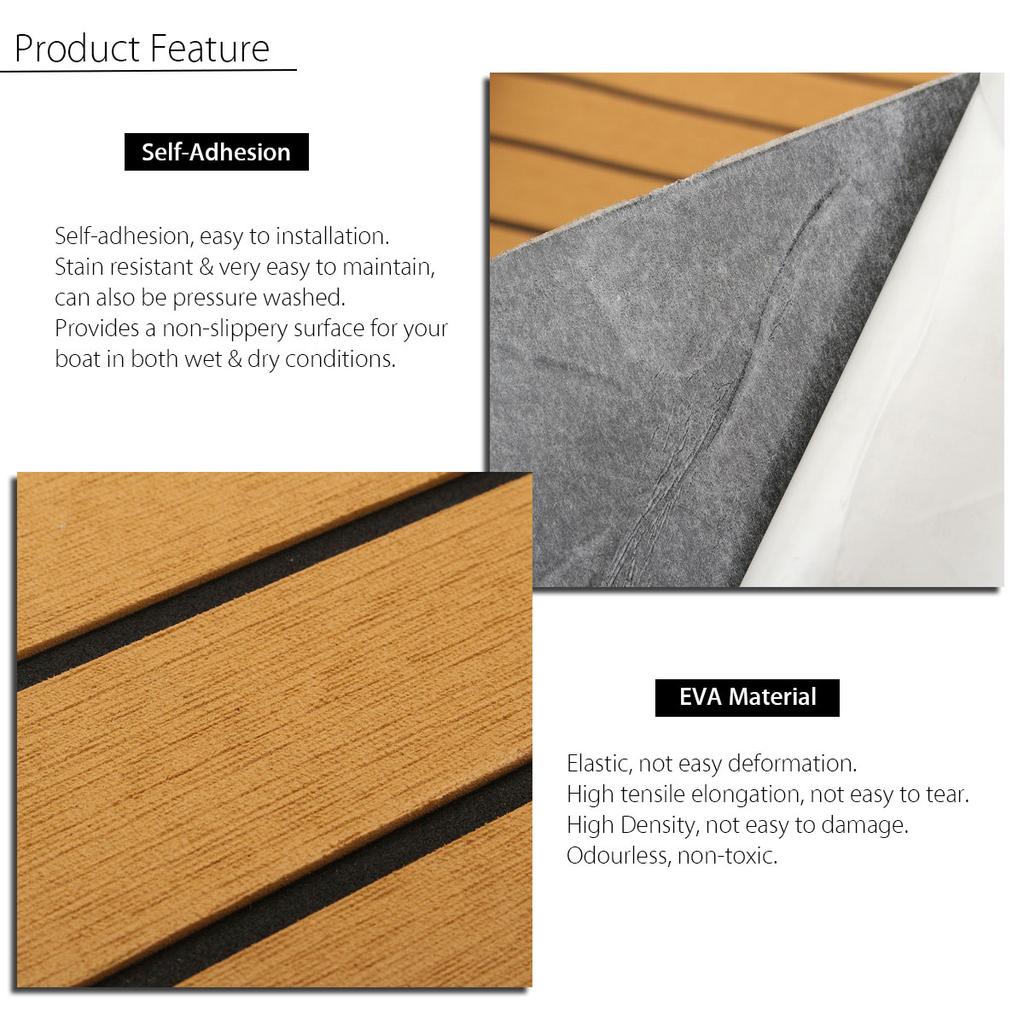 900x2300x6 мм EVA Foam искусственный тиковый коврик для палубы лодки коричневый палубный лист противоскользящий коврик для яхты самоклеящийся коврик для автомобиля
