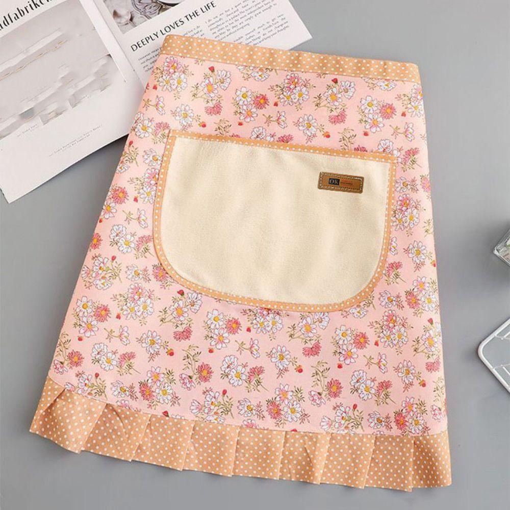 Flower Half-length Apron Canvas Cooking Half-waist Apron Fashion Work Clothes Cooking