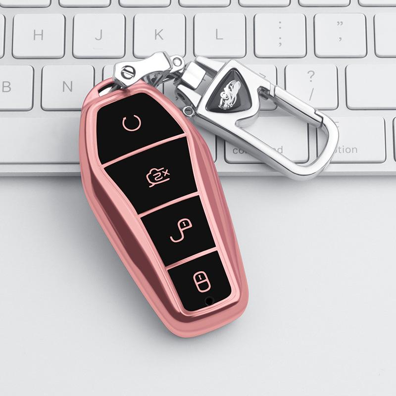 BYD Key Case for 21 Qin Plus DMI, D1, E2, E3, Yuan Pro EV - Unisex Car Bag Buckle Shell.