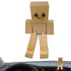 Car Dashboard Decorations Shaking Feet Wooden Doll Magnetic Movable Joint Accessories Auto Interior Creative Desktop Ornaments