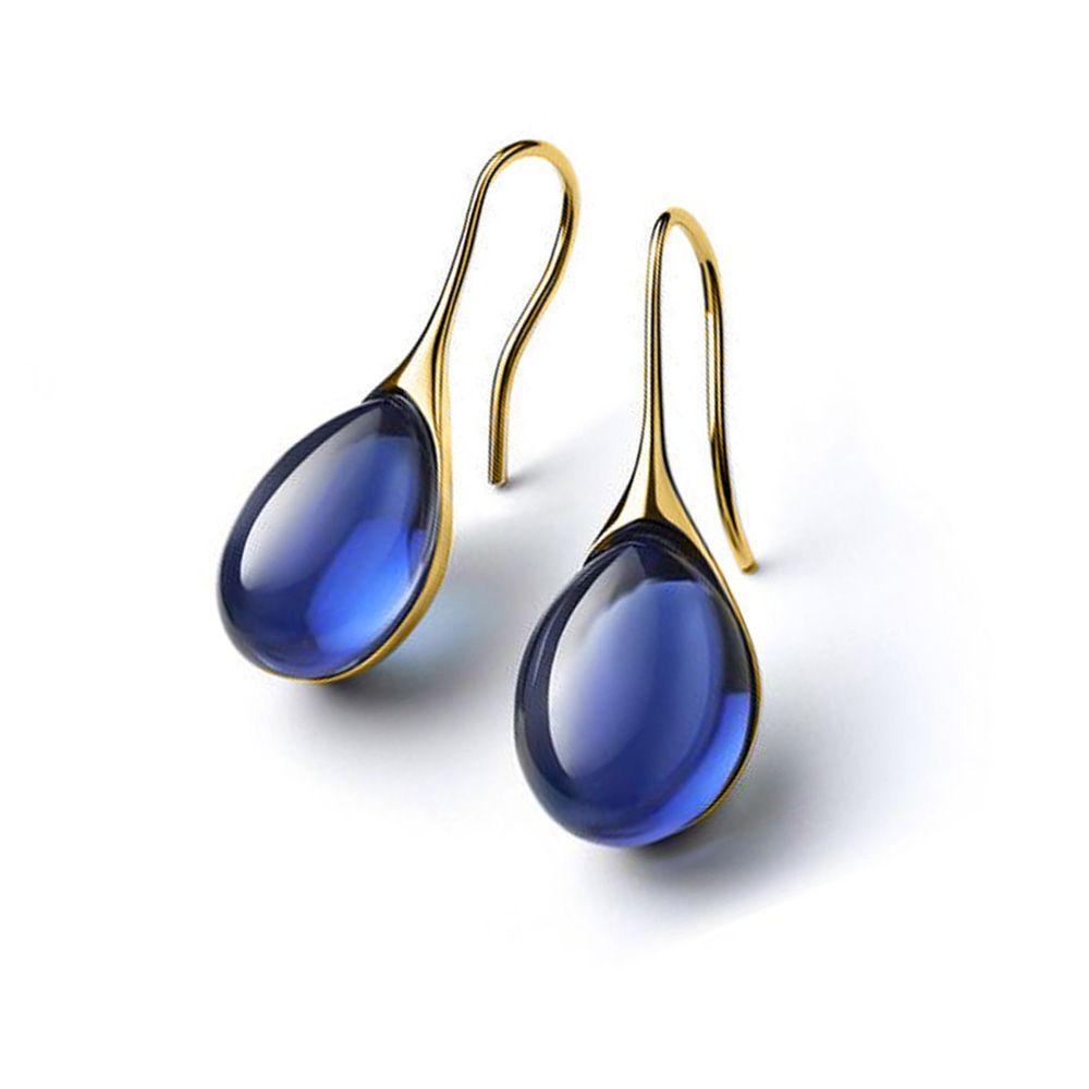 Панк-подарок Изысканные серьги-крючки с подвесками Серьги с натуральным синим камнем Ювелирные аксессуары