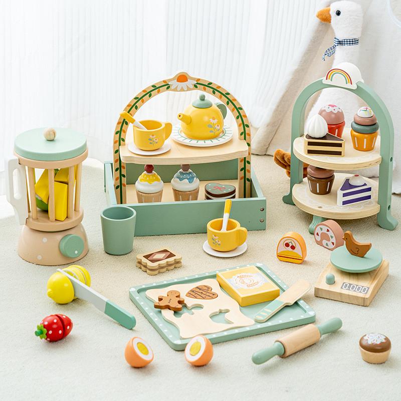 Bread Wooden Maker Ice Cream Shelf Dressing Table Children Toy