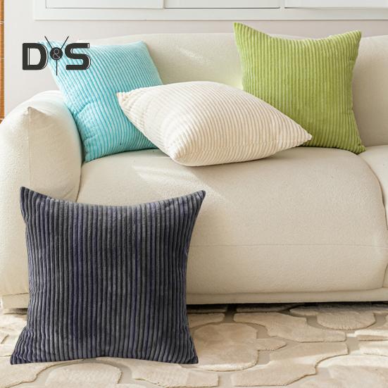 Плюшевая наволочка с полосатой текстурой, однотонная наволочка для украшения дивана, наволочка для подушки для гостиной, спальни, наволочка для подушки на сиденье автомобиля