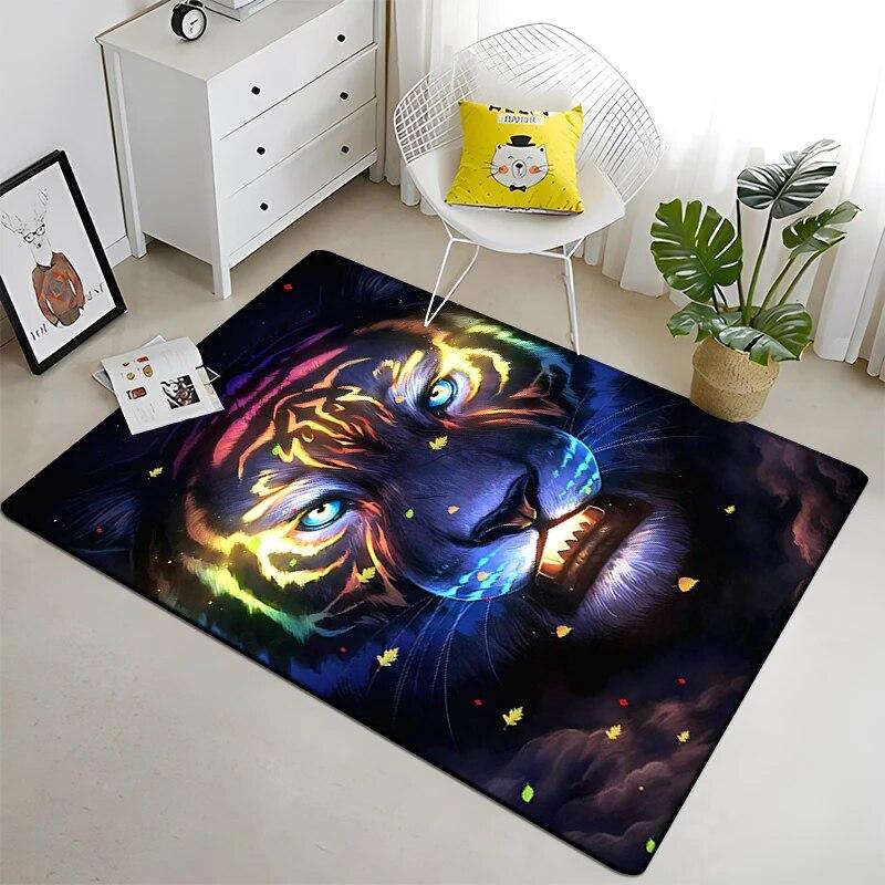Ковер с принтом «Свирепый тигр» для гостиной, большой коврик, мягкий коврик, коврики для стульев для киберспорта, Alfombra, подарки, Прямая покупка, животное