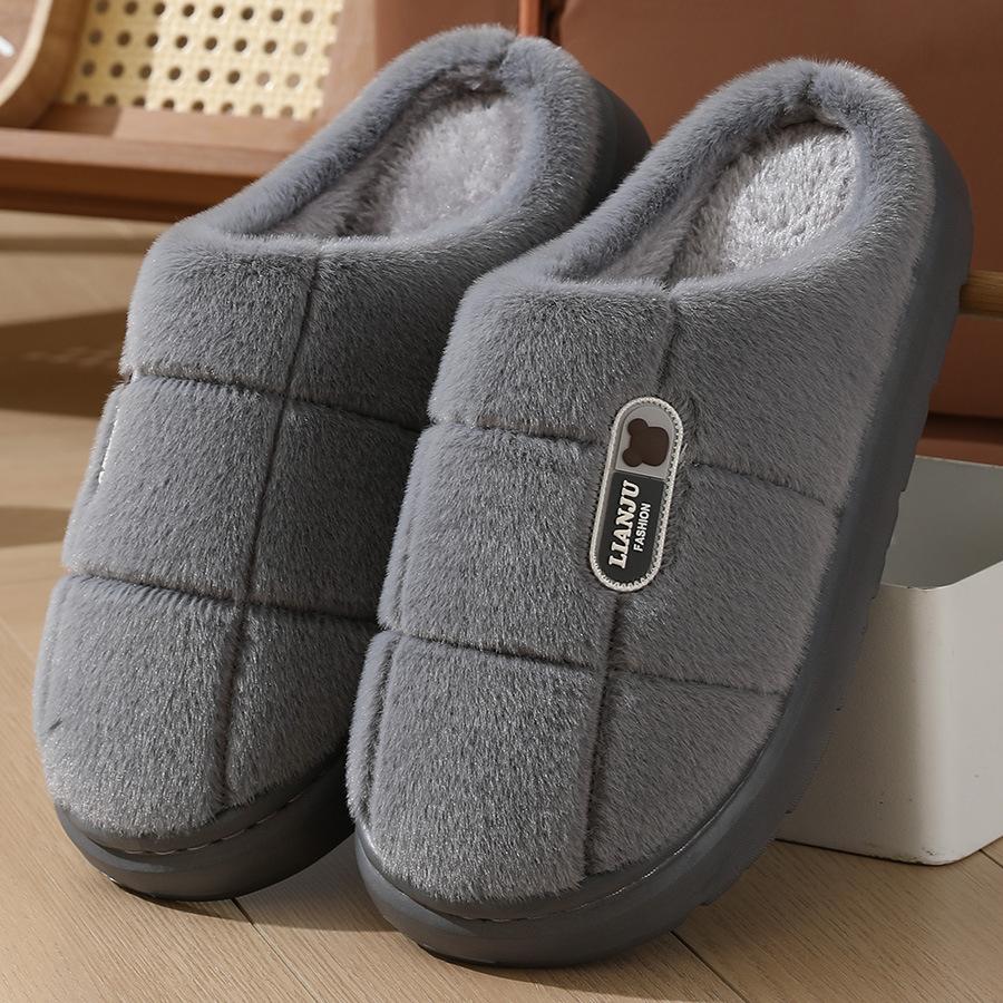 Cotton Slippers Large Size 2025 Winter Cotton Mop Warm Wool Slippers Thick Bottom Plush Slippers 45 46 47 48