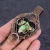 Dichroic Glass Handmade Copper Wire Wrap Jewelry Pendant 3.55" c4G02
