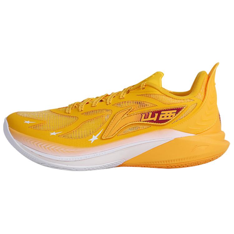 Li Ning Sonic 12 PE Version Shock Absorption Durable Low Top Basketball Shoes Men Sneaker Yellow White ABAU019-26