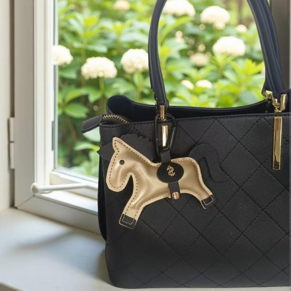 Handmade Stitching Horse Pendant Multi-color Keychain New Trend Bag Charm  Backpack Accessory