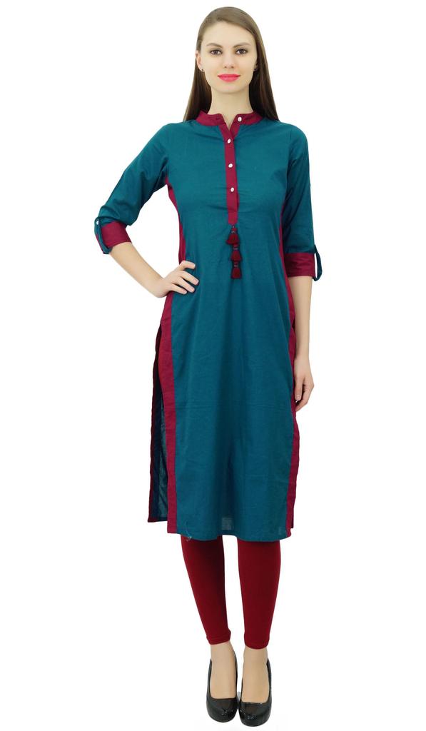 Phagun Women Cotton Custom Kurta With Collar Formal Casual Tunic Blouse