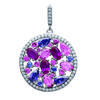 [N1826] - Silver Pendant 'Sissi' Pink Purple (rhodium-plated) - 20 Mm