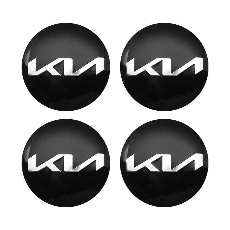 QZGF3 4pcs 3D 56mm Car emblem Wheel hub Center Cap Badge covers sticker Decals Styling accessories For KIA EV6 Sorento Niro Stinger