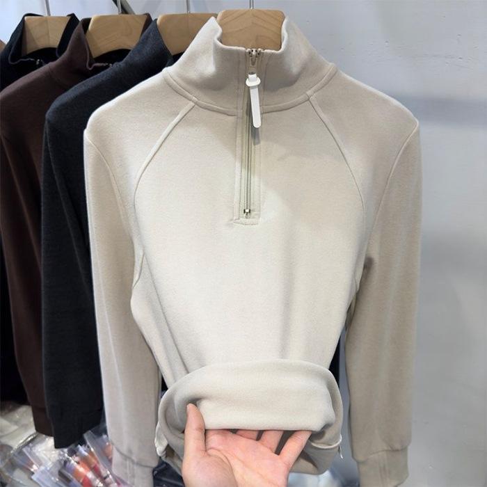 Утолщенная Модная Полированная Термо Рубашка-водолазка Женская Новинка Топ