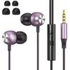 Earphones Wired Earphones New Glhty Wired Earphones Earphones with Microphone Volume Adjustment HIFI Sound Quality Heavy Bass Calls Comfortable
