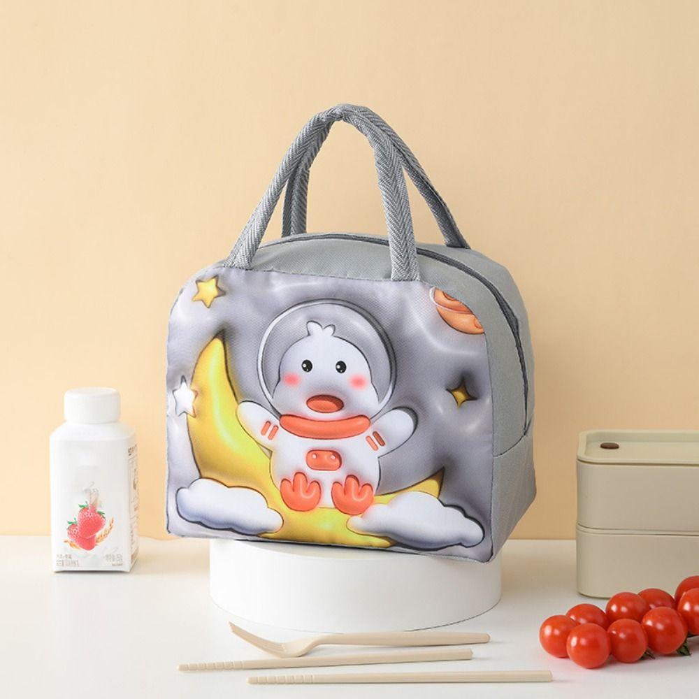Thickened 3D Cartoon Insulated Lunch Bag Handheld Cool Food Bag Portable Cartoon Lunch Bag Camping