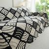 Polar Fleece Plush Sofa Cover Cloth Thickness Anti Slip Sofa Towel Geometric Print Couch Seat Cushion Mat Full Coverage Blanket