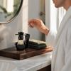 3PCS Black Beard Shaving Tool 2-in-1 Design Shaving Brush Stand  Barbershop Shaving
