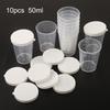 Measuring Cups Transparent With White Lids Cap 10pcs Container