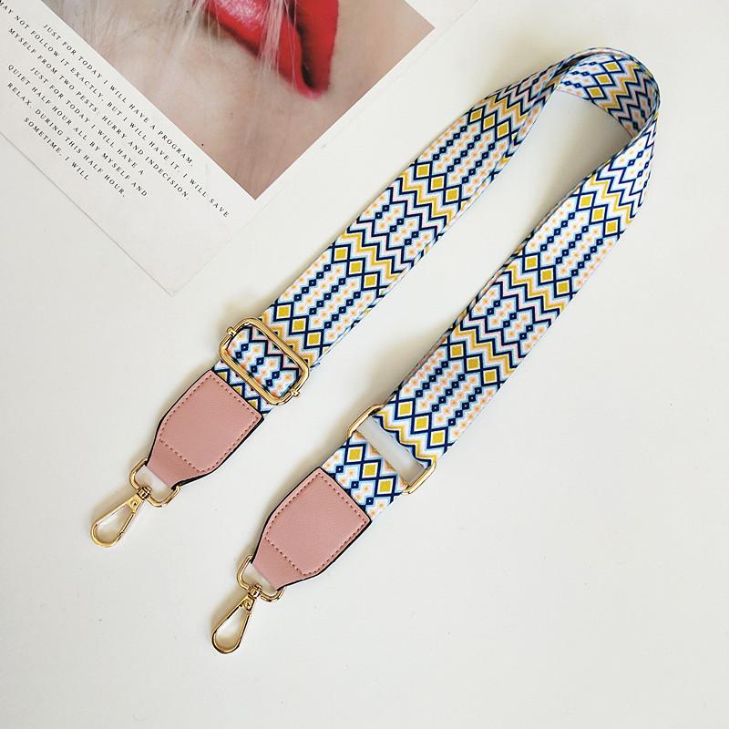 Bag Accessories Ethnic Style Contrasting Color Backpack with Color Wide Bag Belt Burden Reduction Backpack Oblique Span Belt
