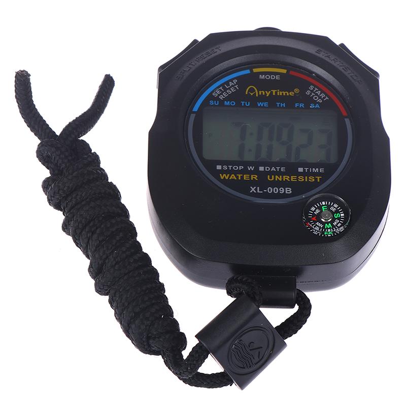 Waterproof Digital Lcd Chronograph Timer Counter Stopwatch Alarm With Strap