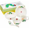 Ippinsha Children's Tableware Gift Set, Made In Japan, Microwave and Dishwasher Safe, White, Very Hungry Caterpillar Design, 807740