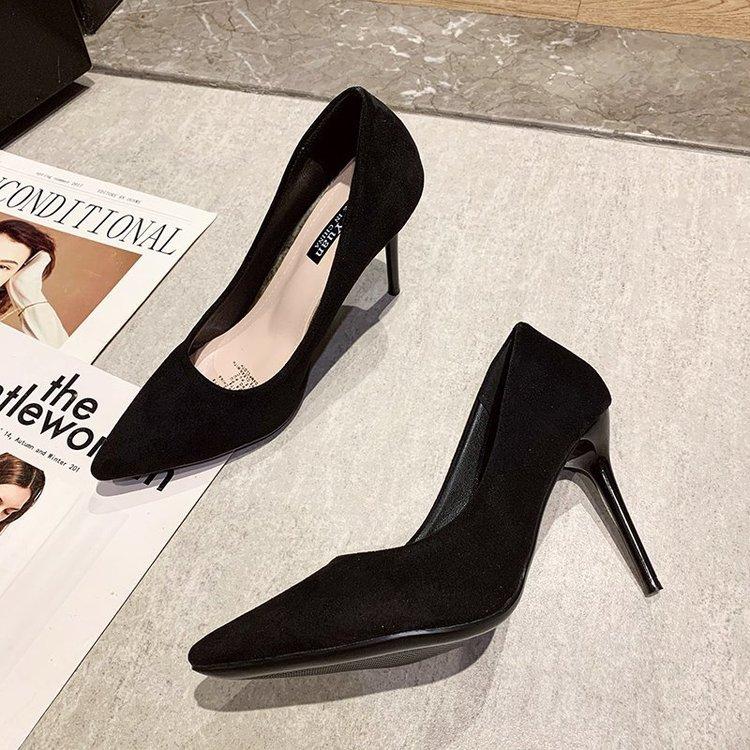 Весенне-осенние туфли-лодочки женские европейские и американские с острым носком, с мелким вырезом, на шпильке, на высоком каблуке, женская модная рабочая обувь, лето