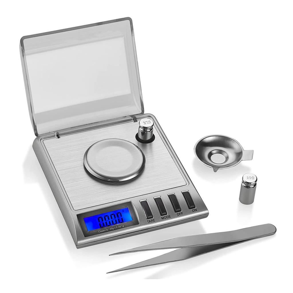 20 г x 0,001 грамм, высокоточные цифровые миллиграммовые ювелирные весы, перезагрузка, весы для ювелирных изделий и драгоценных камней, калибровочные гири и пинцет(30 г вариант)