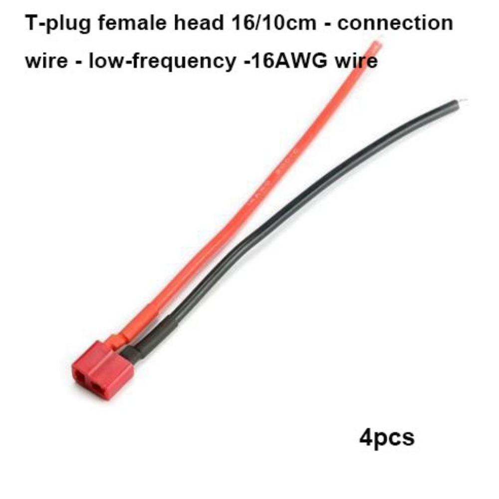 4pcs with Wire Battery T-shaped Plug Model 14AWG/16AWG Red Male and Female Seat