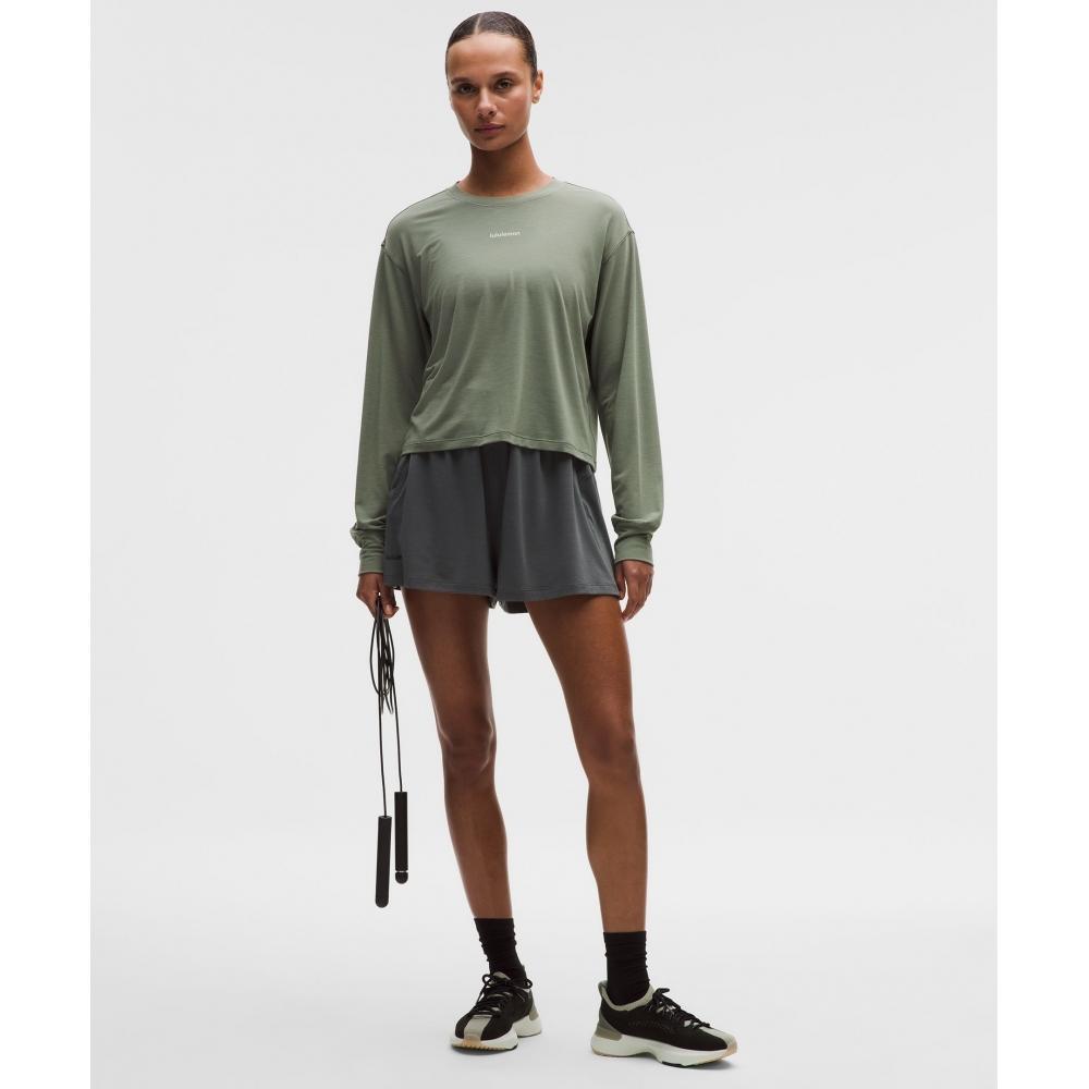 Lululemon Jersey Training Long Sleeve Shirt  Wordmark Willow Leaf