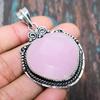 Кулон из стерлингового серебра 925 пробы с драгоценным камнем из розового халцедона ручной работы
