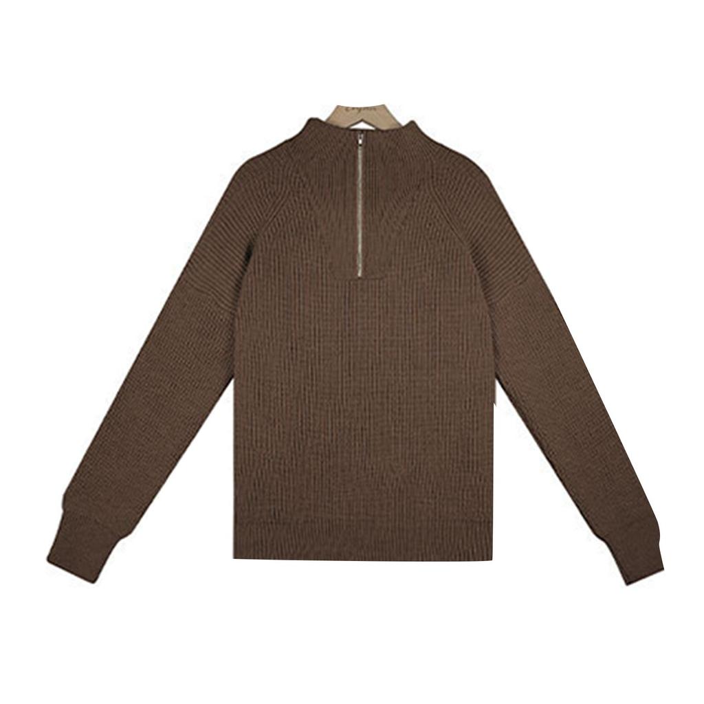 Женский И Зимний Вязаный Модный Однотонный Лоскутный Пуловер С Длинным Рукавом Свитер