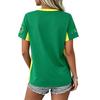 Women's Casual V Neck Short Sleeve T Shirt USA Print Top Lightweight Breathable Summer Tee for Everyday Wear
