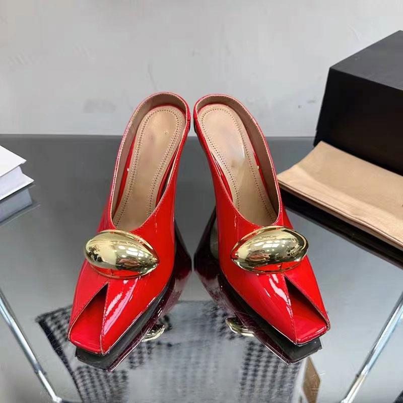 Fashion Show Style 10.5c High Heel Fish Mouth Sandals Spring Summer Black White Fashion Sexy Professional Commuter Women Shoes  Size 43