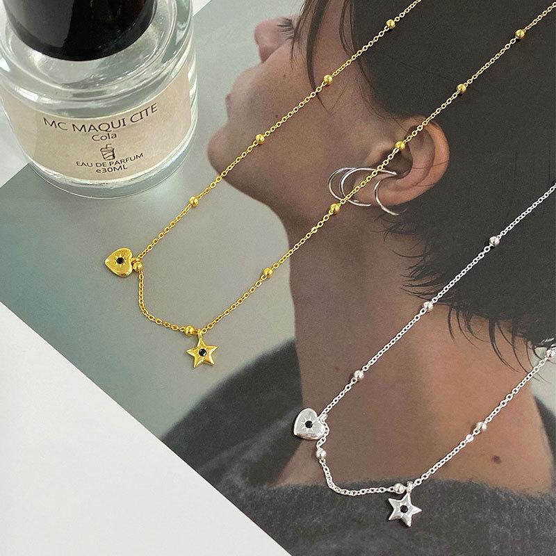 Изысканное маленькое микроцирконовое ожерелье с круглыми бусинами Love Star с бриллиантами на цепочку для женской ключицы