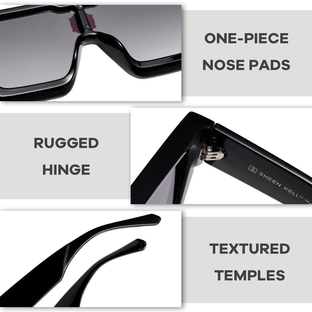 Солнцезащитные очки Retro Square Metal Punk Rock Hip Hop Black Tint Солнцезащитные очки для мужчин и женщин [SHEEN KELLY] (1)