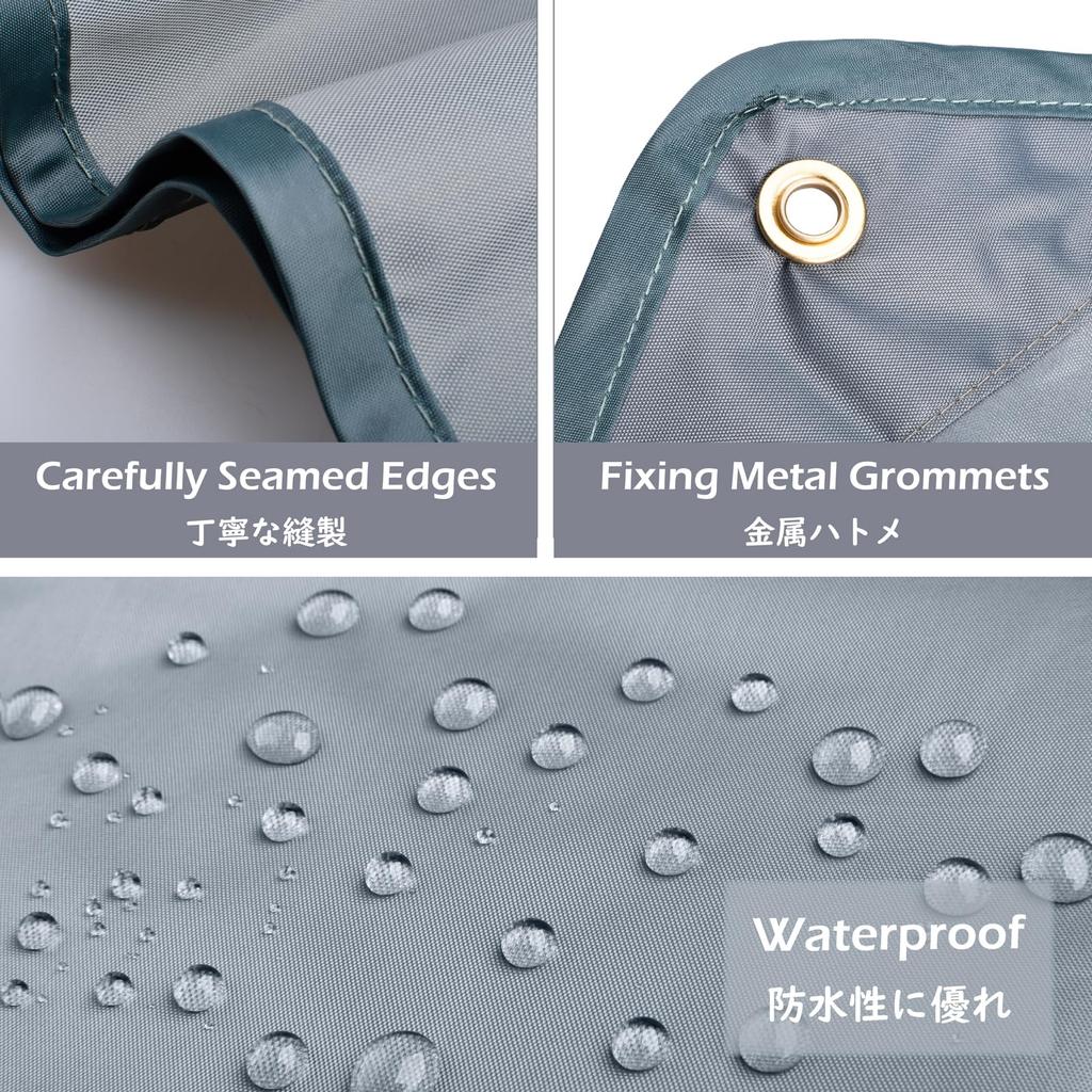 TRIWONDER Hexagonal Tarp Ground Sheet, Hexa One-Pole Tent, Waterproof Tent Sheet, Sunshade, Camping Footprint, Picnic Mat, Hammock Awning (Gray - XL)