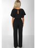Women's Summer Button-Tie Short Sleeve Jumpsuit - European and American Style