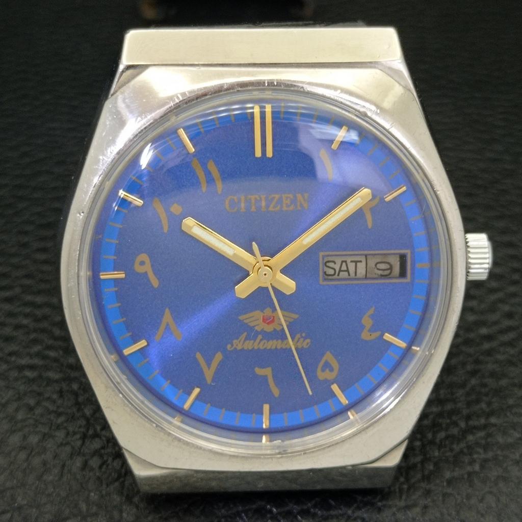 Б/у винтажные мужские часы Citizen Automatic 8200 из Японии с синим циферблатом в арабском стиле a434803-2 R123-a434803