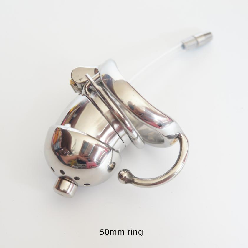 Мужское устройство целомудрия Stealth Lock из нержавеющей стали с катетером, клеткой для члена, замком для пениса, кольцом для члена, поясом верности S045-BFT