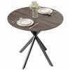 80cm Industrial Round Dining Table - Brown