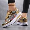 Women's Casual Sneakers Fashion Painted Graffiti Lace Up Sports Shoes for Women Ladies Wedge Shoes