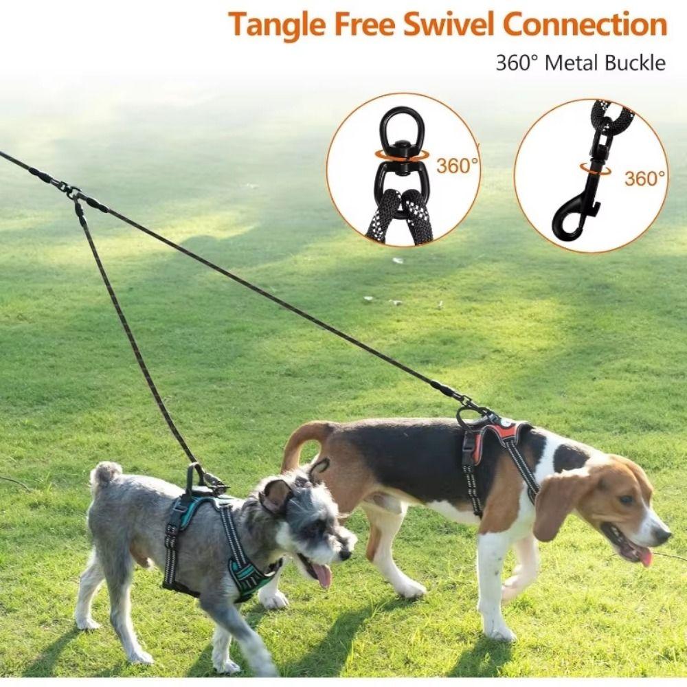 Strong Dual Dog Leash Reflective Double Lead Pet Leash Twin Lead for Two Dogs Walking Leash