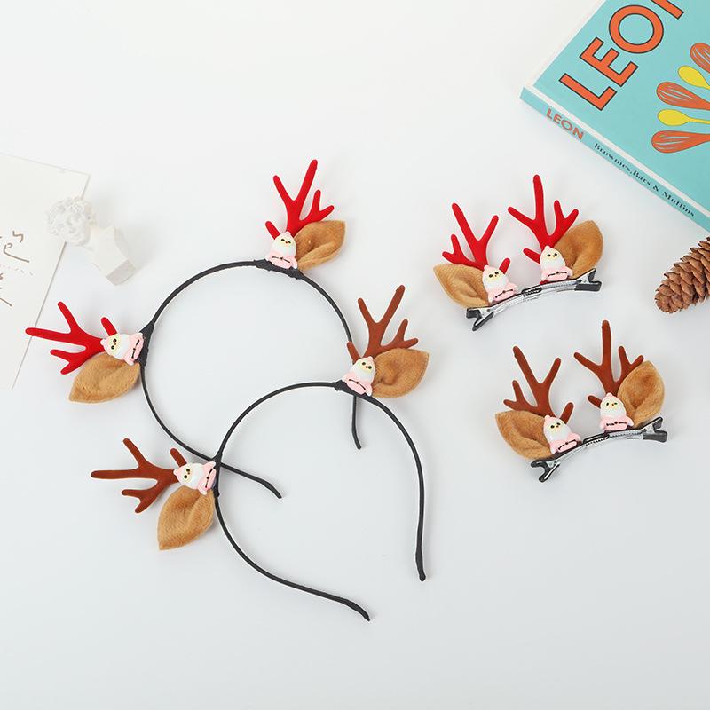Cartoon Christmas Gnome Antler Hairband for Women