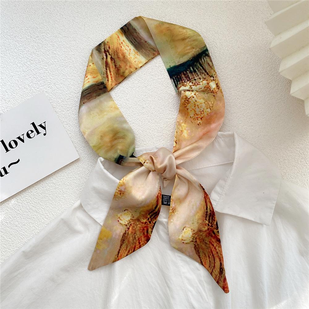 New Scarves Silk Scarves Women'S Spring And Autumn Season Long Decorative Professional Scarves Summer Thin Styles Paired With Shirts Stylish