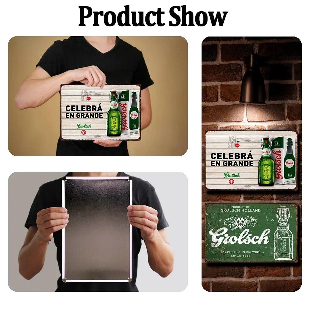 [Kelly66] Grolsch Herfst Bok Ледяное Пиво Здесь Металлическая Табличка Декор Дома Картина Размер 20*30 СМ Dy221