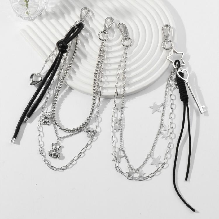 Цепочка на пояс для брюк Сердце Металлическая для Унисекс Egirl Eboy Джинсы Панк Эстетика Цепь