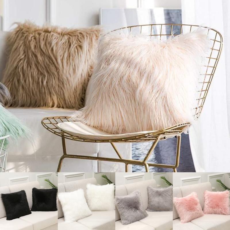 1 шт. Пушистый чехол для подушки, домашний декор, наволочка для спальни, дивана, декоративная, мягкий плюш, для гостиной, 45x45 см