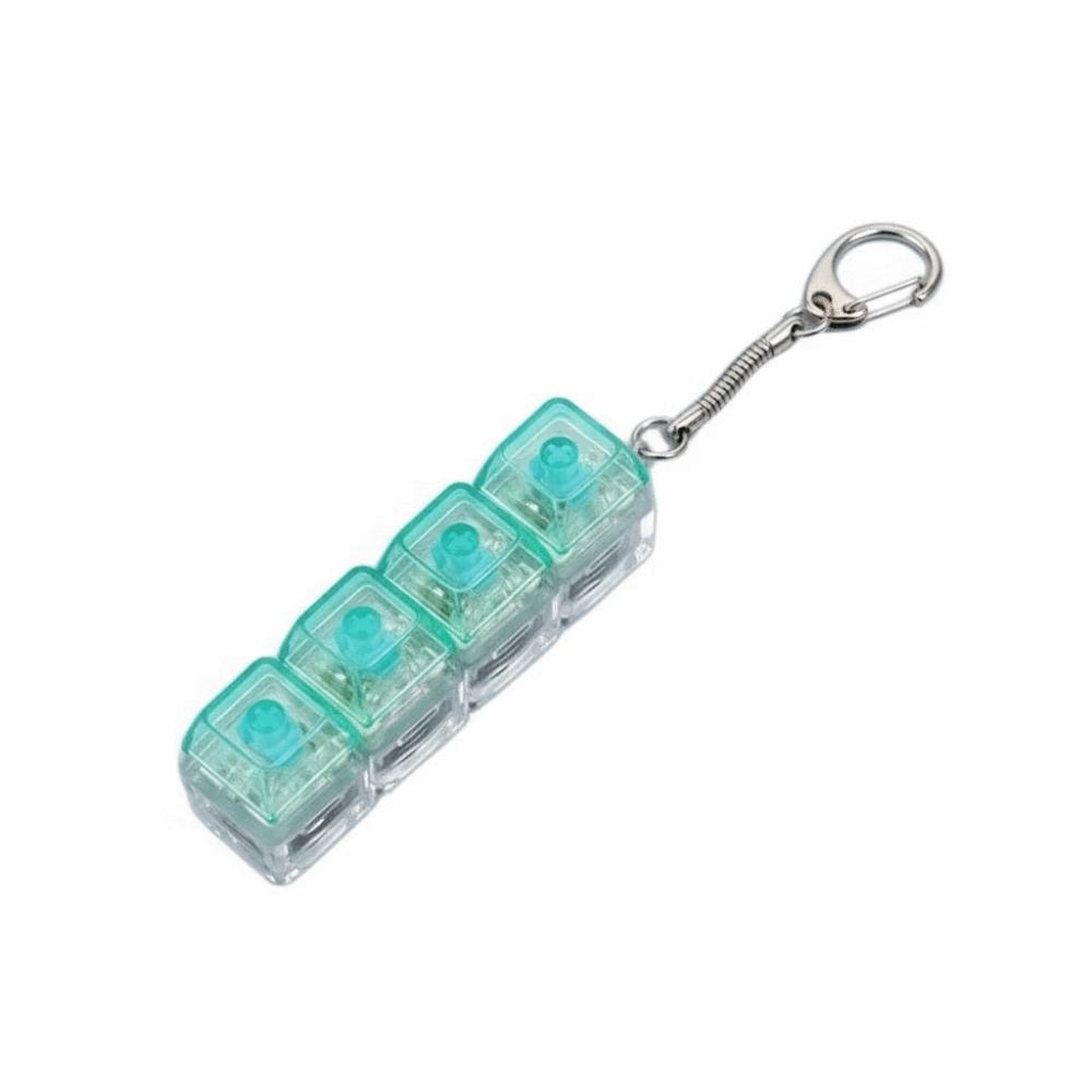 Transparent Shaft Crystal Keycap Pendant Luminous Mechanical Keyboard Keychain  Stress Relief