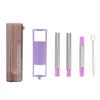 Collapsible Straw Stainless Steel Portable Easy To Clean Foldable Straw with Cleaning Brush for
